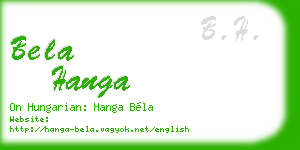 bela hanga business card